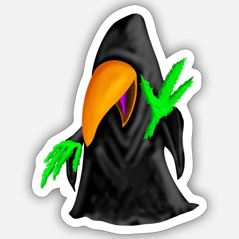 Dark Sittich - Sticker Größe S (10 x 10 cm) - Mattweiß