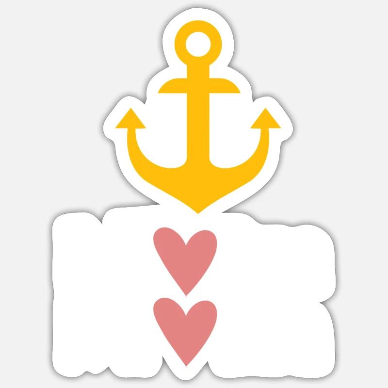 Moin Herz Anker Low German - Sticker size S (10 x 10 cm) - white matte