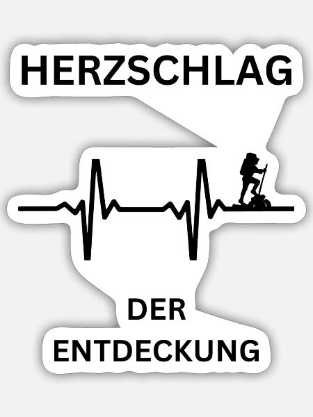 Herzschlag der Entdeckung - Sticker Größe S (10 x 10 cm) - Mattweiß