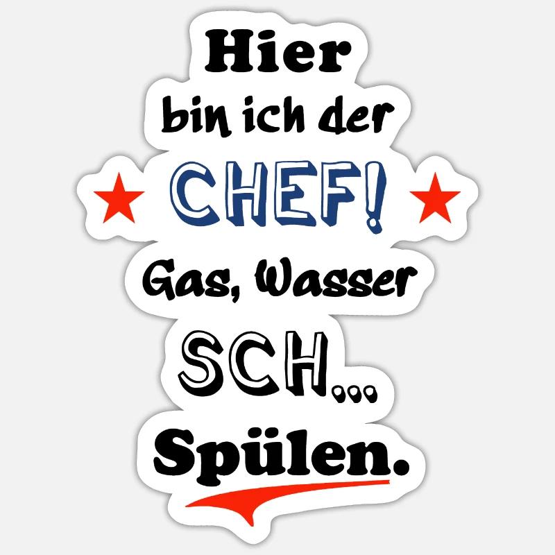 hier bin ich der chef Sticker Größe S (10 x 10 cm)