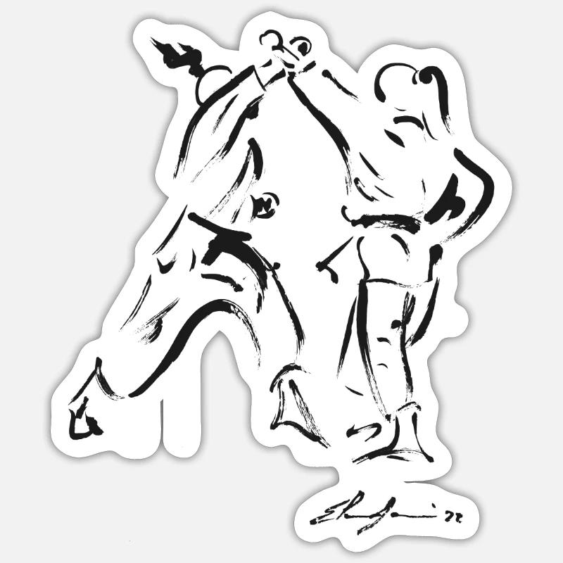 karaté - Sticker taille S (10 x 10 cm) - blanc mat