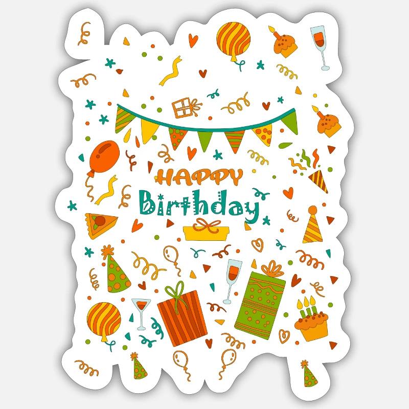 Geburtstag Sticker Größe S (10 x 10 cm)