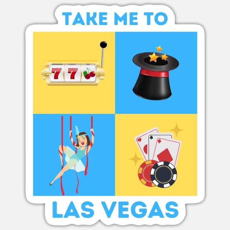 EMMÈNE-MOI À LAS VEGAS - Sticker taille S (10 x 10 cm) - blanc mat