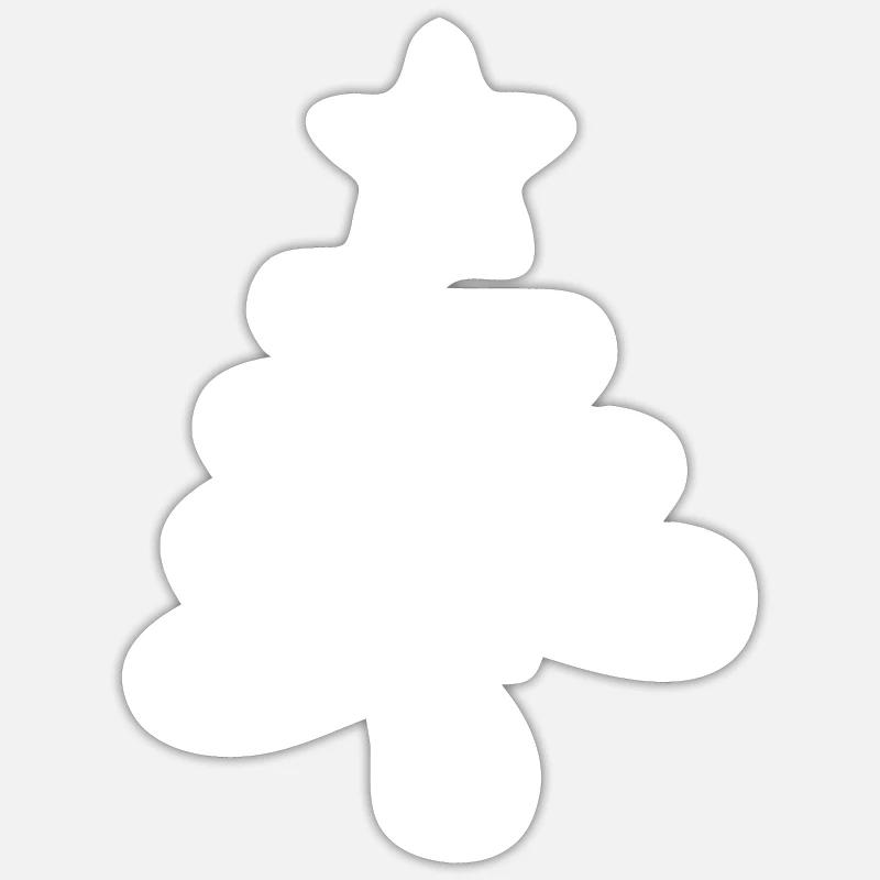 Weihnachtsbaum mit Stern - Sticker Größe S (10 x 10 cm) - Mattweiß