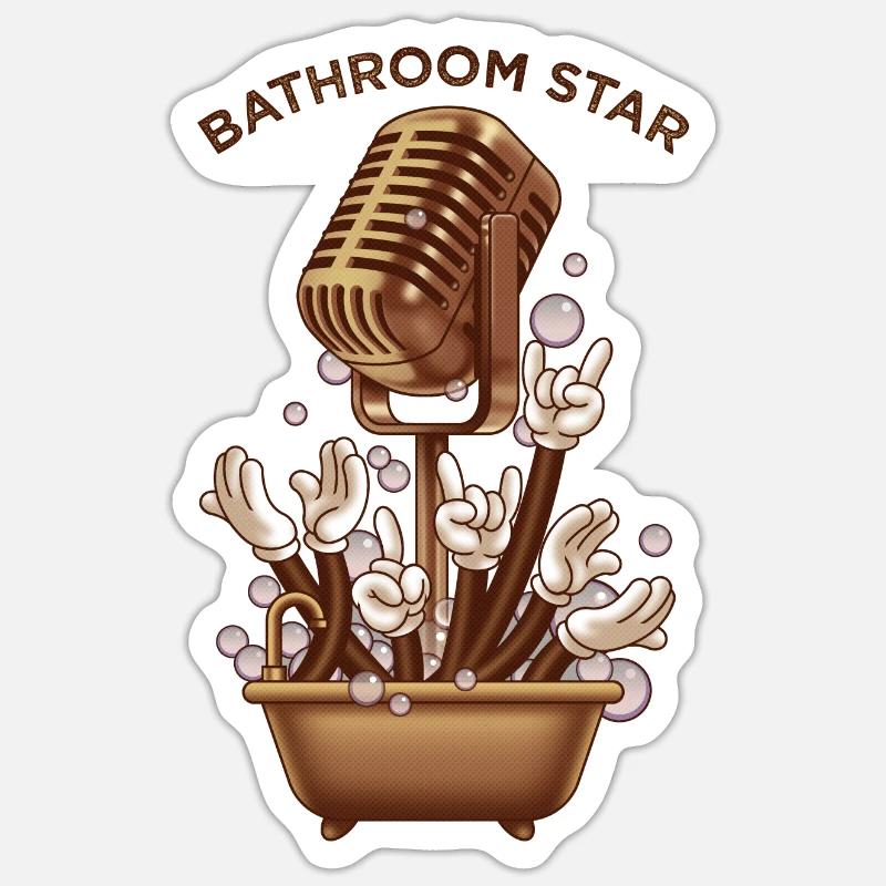 BATHROOM STAR - Sticker size S (10 x 10 cm) - white matte