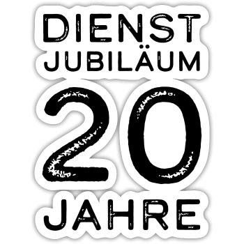 Dienstjubiläum 20 Jahre Firmenjubiläum Geschenk - Sticker Größe S (10 x 10 cm) - Mattweiß - Vorne