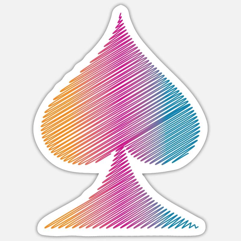 Poker Geschenkidee - Sticker Größe S (10 x 10 cm) - Mattweiß