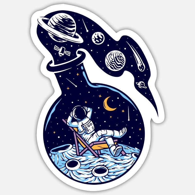 moon chill - Sticker Größe S (10 x 10 cm) - Mattweiß