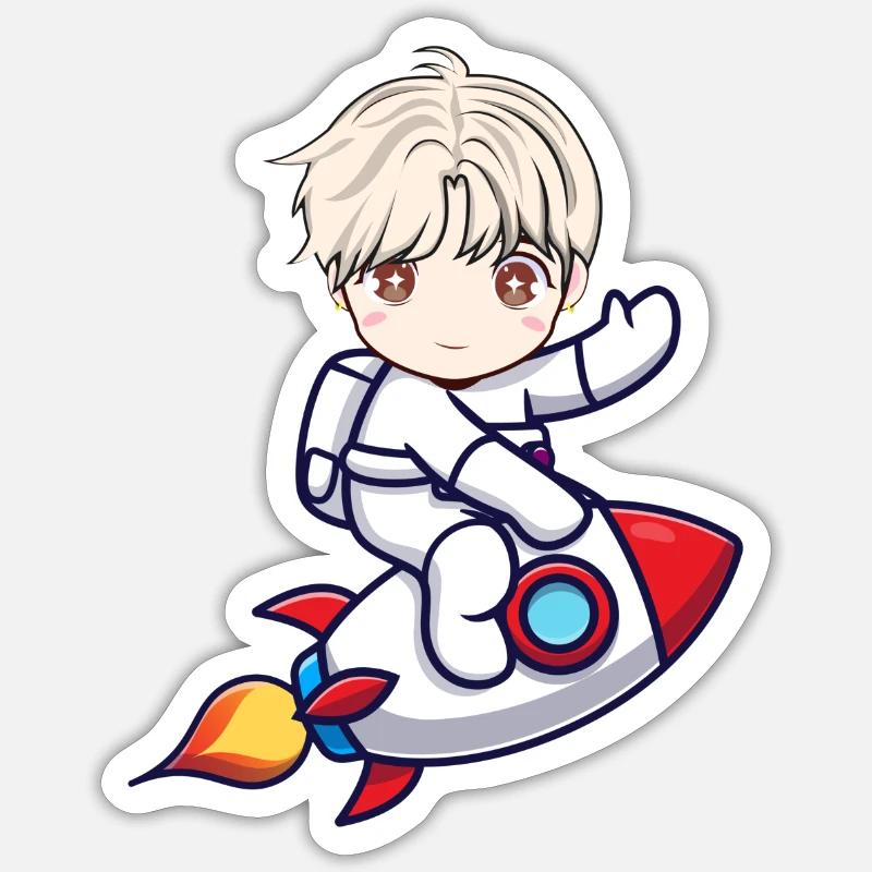 anime rocket designe Sticker Größe S (10 x 10 cm)