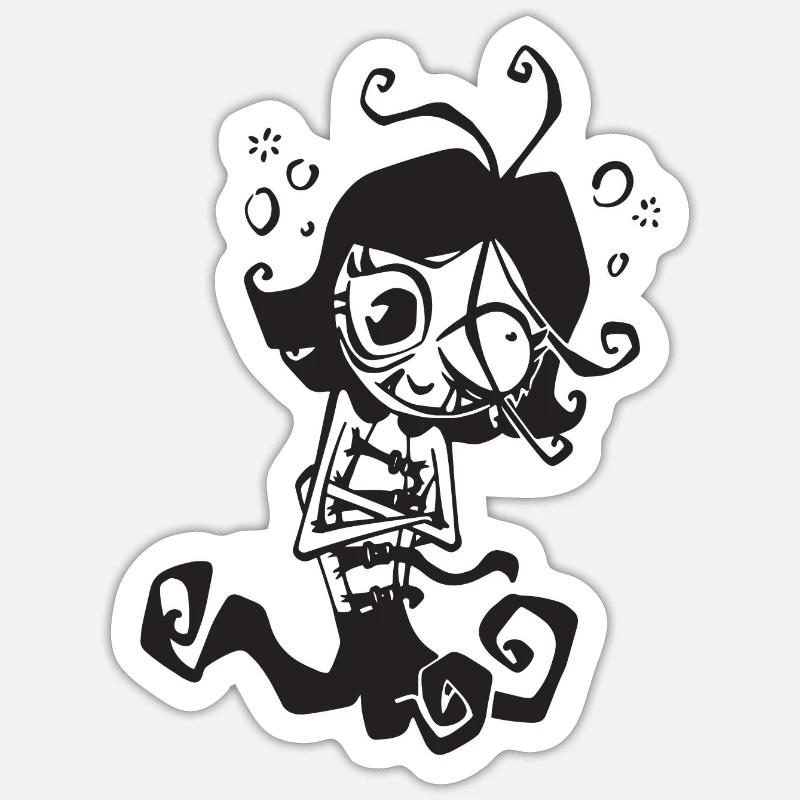 Crazy vampire Sticker taille S (10 x 10 cm)