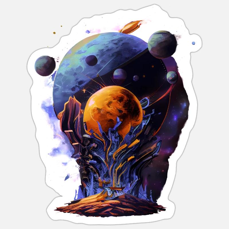Space Alpha - Sticker size S (10 x 10 cm) - white matte