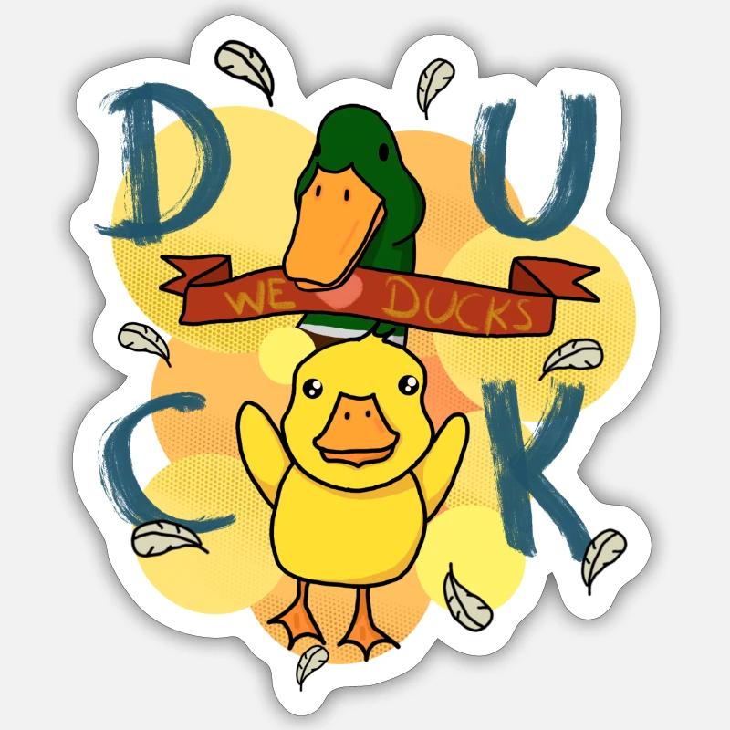 We love Ducks - Backprint - Sticker Größe S (10 x 10 cm) - Mattweiß