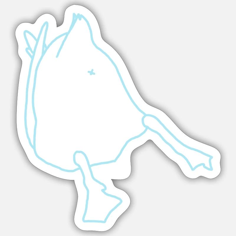 Ducks butt blue Sticker size S (10 x 10 cm)