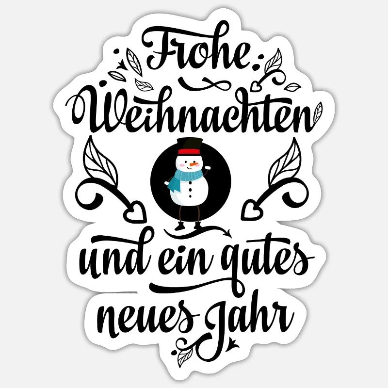Schneemann mit langen Beinen - Sticker Größe S (10 x 10 cm) - Mattweiß
