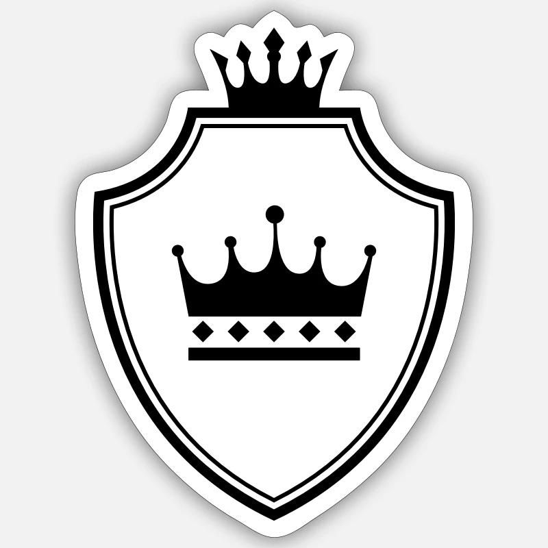 Krone Wappen - Sticker Größe S (10 x 10 cm) - Mattweiß