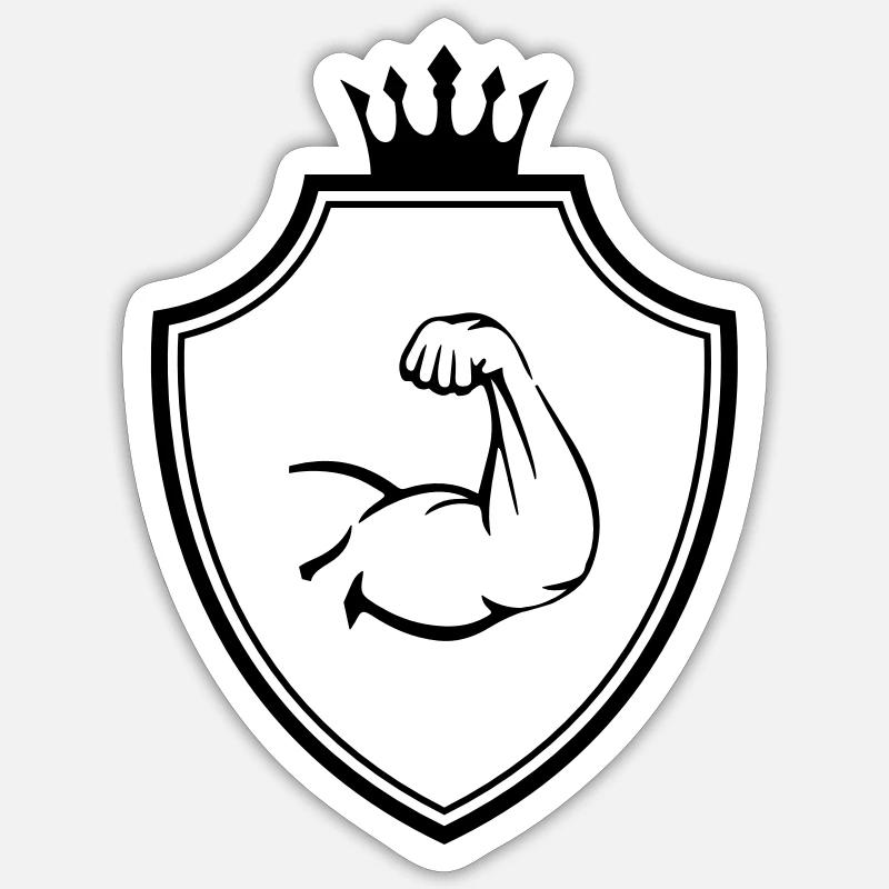 Muscles du bras Crête Biceps - Sticker taille S (10 x 10 cm) - blanc mat