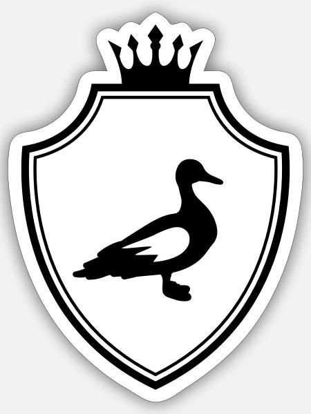 Ente Wappen - Sticker Größe S (10 x 10 cm) - Mattweiß