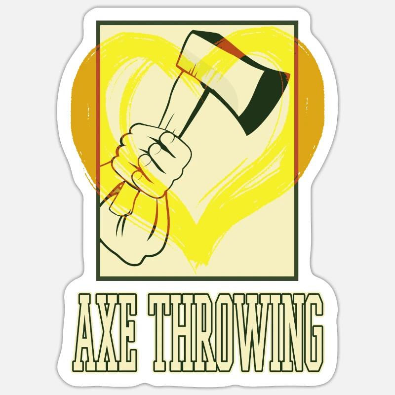 Axtwerfen Axt Werfen Axe Throwing Sport Doppelaxt Sticker Größe S (10 x 10 cm)