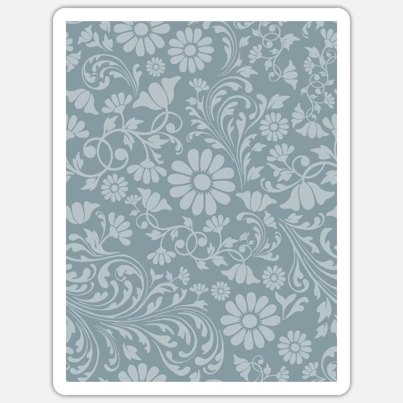 Floral pattern in grey blue Sticker size S (10 x 10 cm)