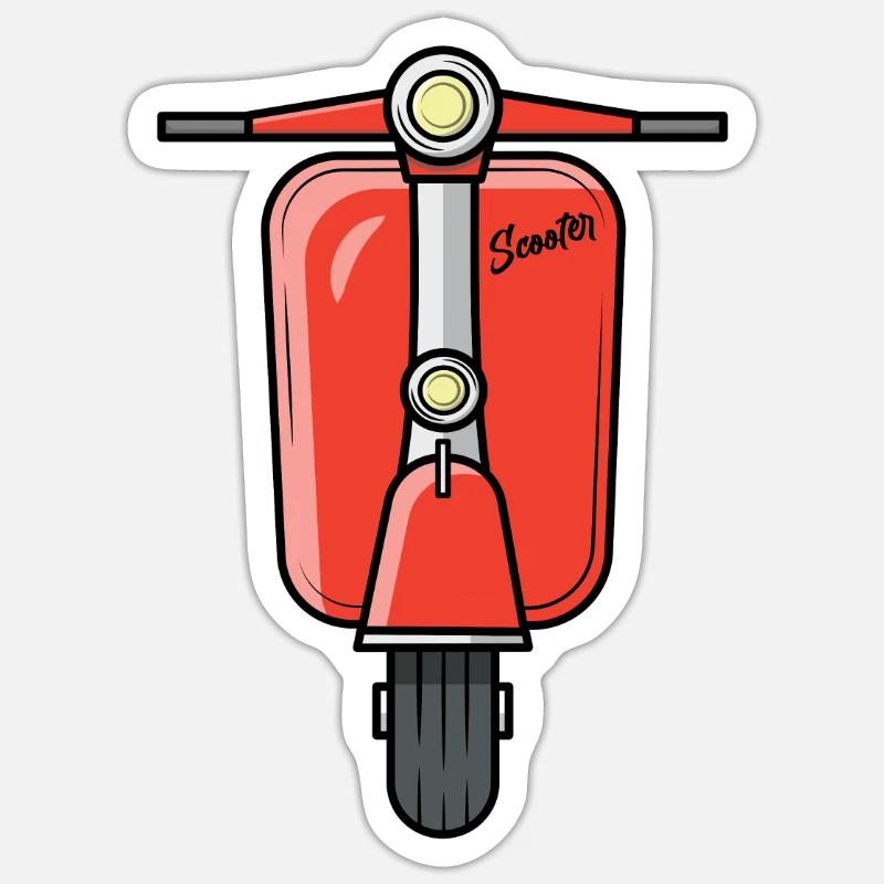 Scooter Motorroller Roller rot Sticker Größe S (10 x 10 cm)