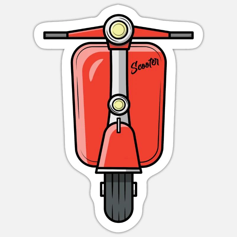 Scooter Motorroller Roller rot Sticker Größe S (10 x 10 cm)
