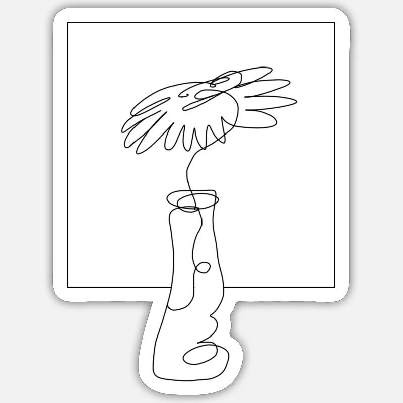 Fleur minimale - Sticker taille S (10 x 10 cm) - blanc mat