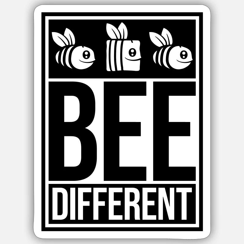 bee different Spruch Zitat - Sticker Größe S (10 x 10 cm) - Mattweiß