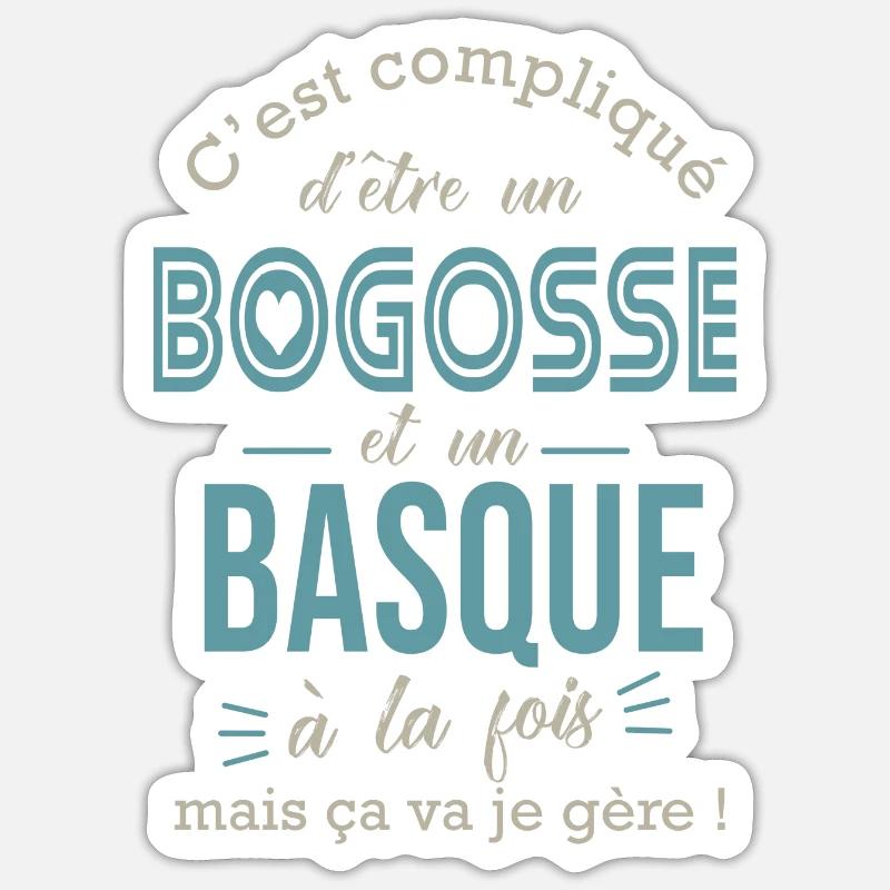 basque cadeau Basque humour pays basque - Sticker taille S (10 x 10 cm) - blanc mat
