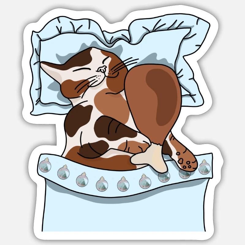 Cat chickenwing - Sticker Größe S (10 x 10 cm) - Mattweiß