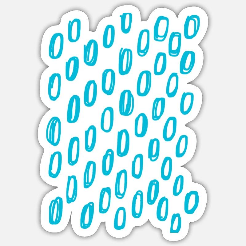 Small blue circles - Sticker size S (10 x 10 cm) - white matte