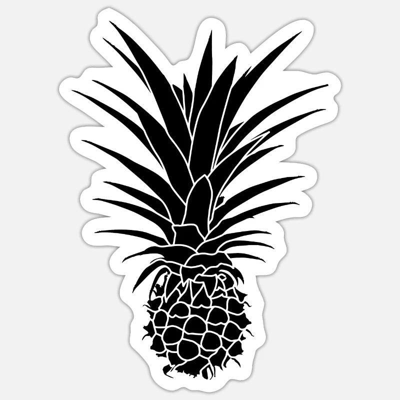 Pineapple Graphic Gift - Sticker size S (10 x 10 cm) - white matte