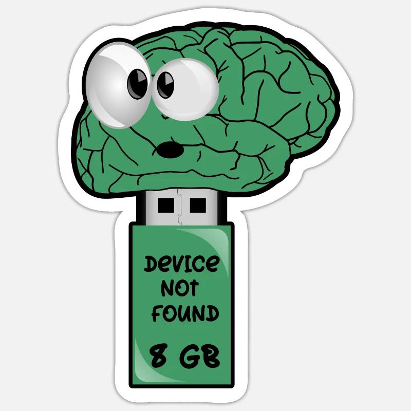 Clé USB Brain - Sticker taille S (10 x 10 cm) - blanc mat
