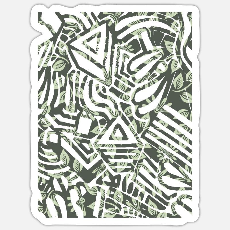 Impression géométrique - Sticker taille S (10 x 10 cm) - blanc mat