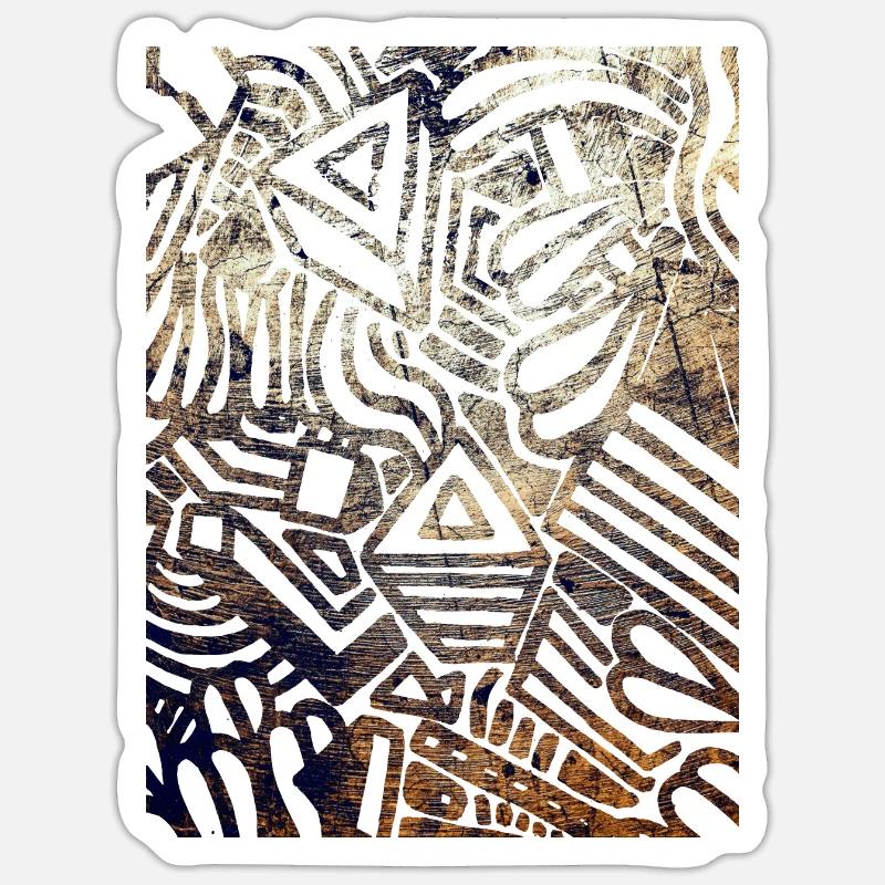 Impression géométrique - Sticker taille S (10 x 10 cm) - blanc mat