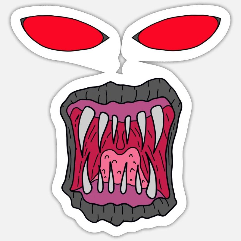 Monster Gesicht #2 - Sticker Größe S (10 x 10 cm) - Mattweiß