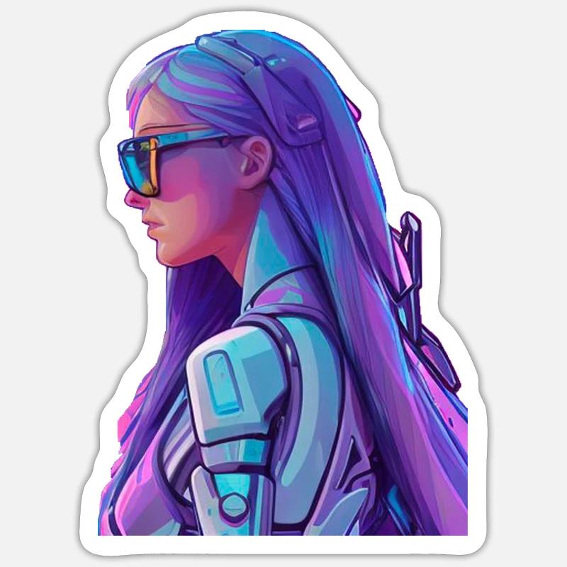 Space Fighter - Sticker Größe S (10 x 10 cm) - Mattweiß