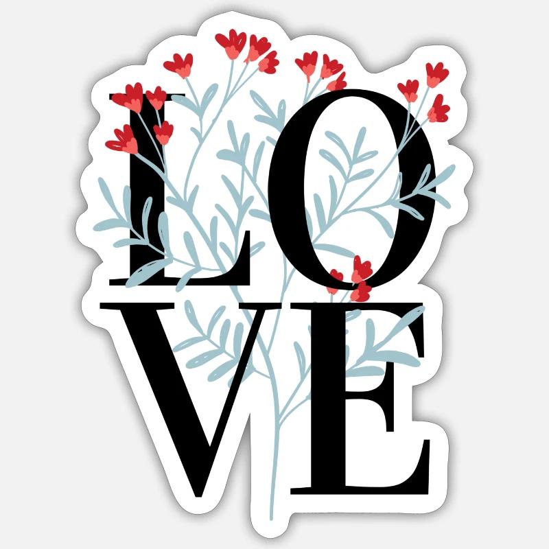 Liebe und langsameres Design Sticker Größe S (10 x 10 cm)