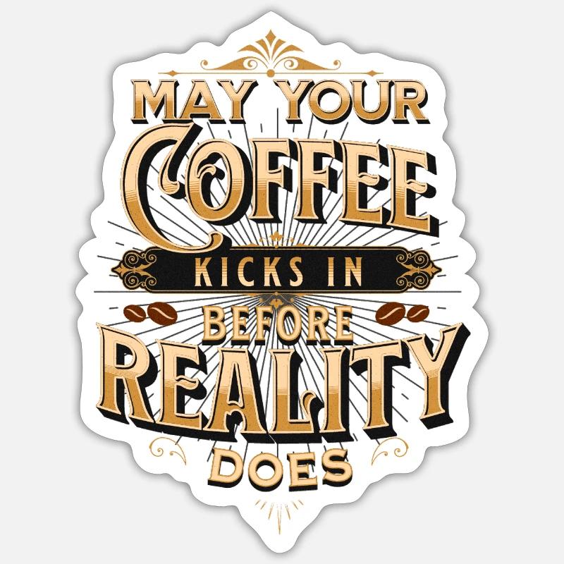 Coups de pied de café Sticker taille S (10 x 10 cm)