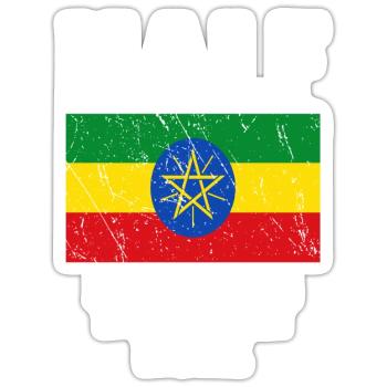 Halb Äthiopier ist besser als keiner Nationalflagg - Sticker Größe S (10 x 10 cm) - Mattweiß - Vorne