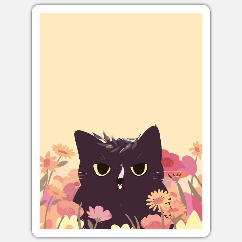 Katze - Sticker Größe S (10 x 10 cm) - Mattweiß