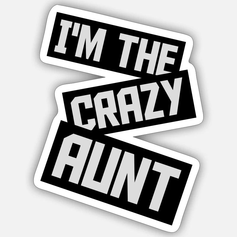 at The Crazy Aunt - Sticker size S (10 x 10 cm) - white matte