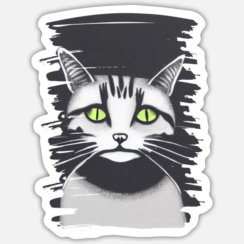 Katzengesicht 4 Sticker Größe S (10 x 10 cm)