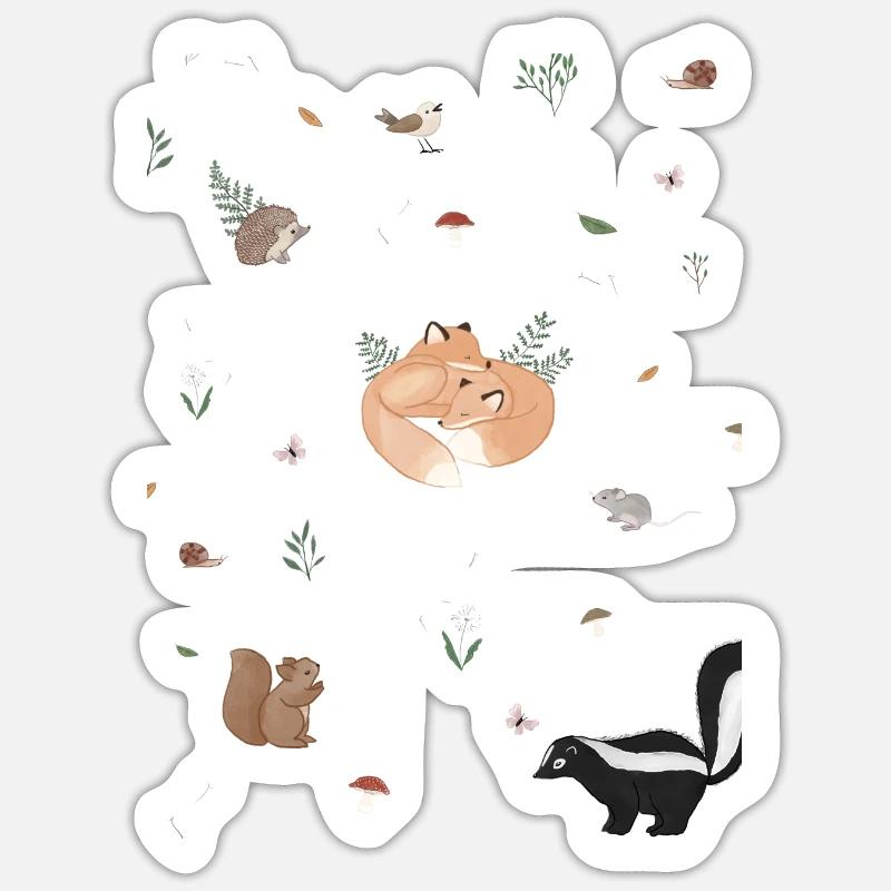 Wald - Sticker Größe S (10 x 10 cm) - Mattweiß