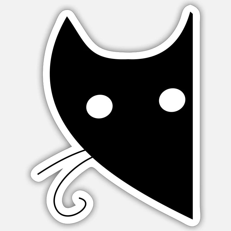 CAT HEAD - Sticker size S (10 x 10 cm) - white matte