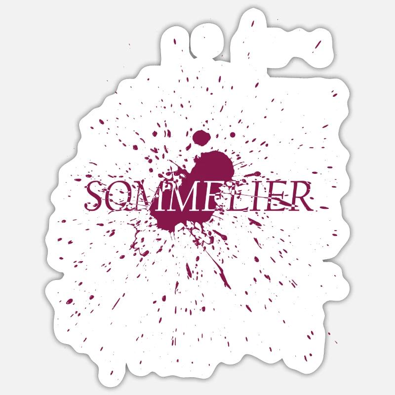 Sommelier - Conception du vin - Sticker taille S (10 x 10 cm) - blanc mat