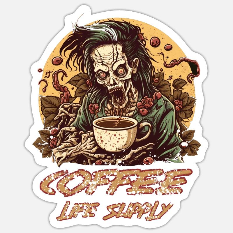 Le café est mon élixir de vie Sticker taille S (10 x 10 cm)