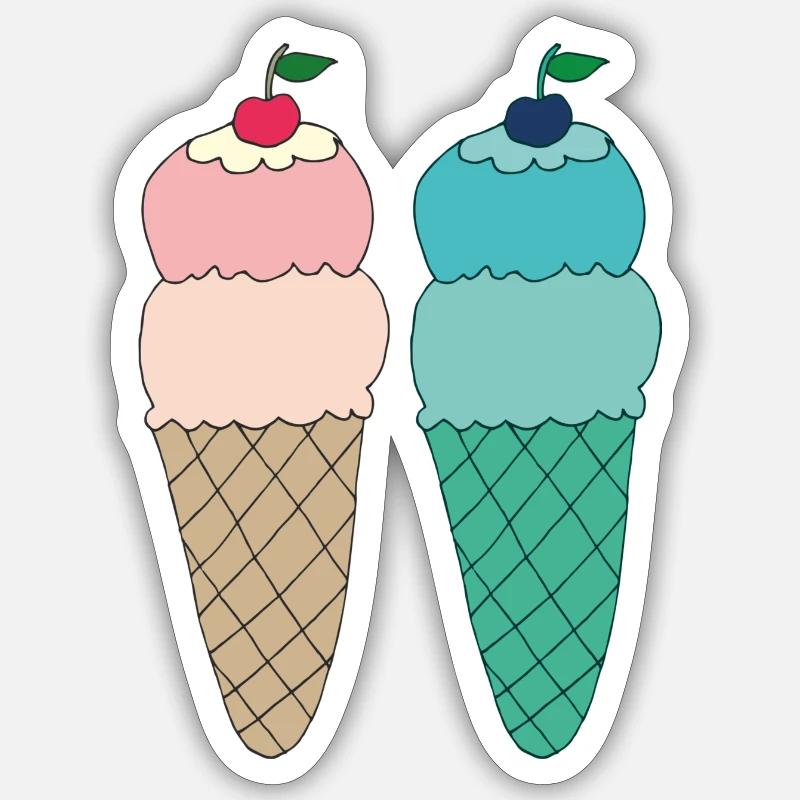 Variations de glace 2 fois - Sticker taille S (10 x 10 cm) - blanc mat