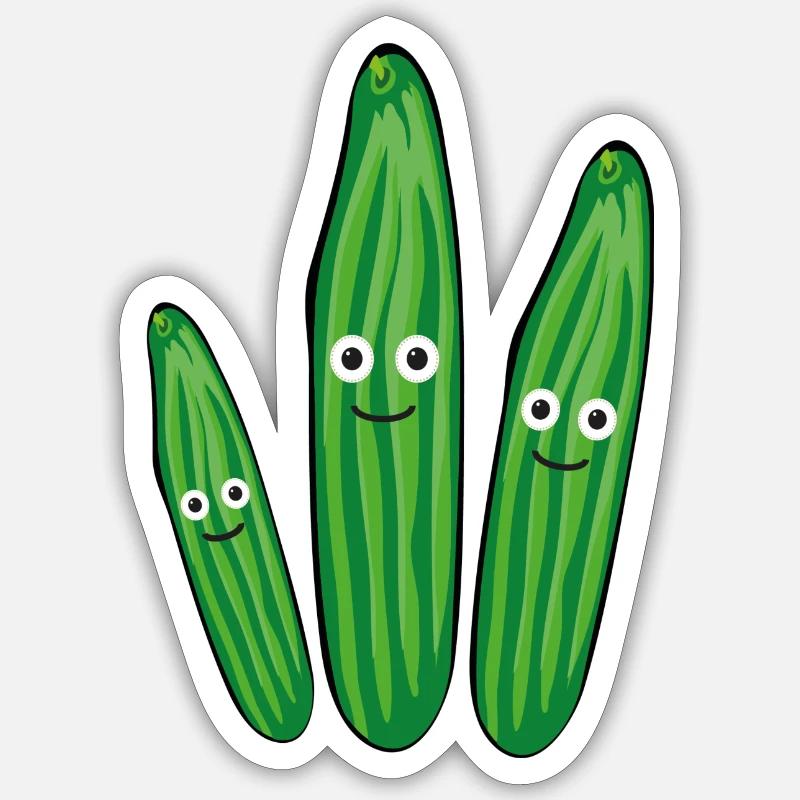 Famille du concombre,Concombre,Concombre,Concombre - Sticker taille S (10 x 10 cm) - blanc mat