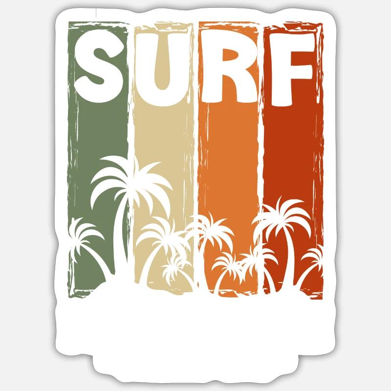 Vacances soleil Palm Breeze - Sticker taille S (10 x 10 cm) - blanc mat