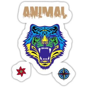 Bengalische Tiger-Kratzkralle - Sticker Größe S (10 x 10 cm) - Mattweiß - Vorne